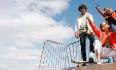 Young people in skate park